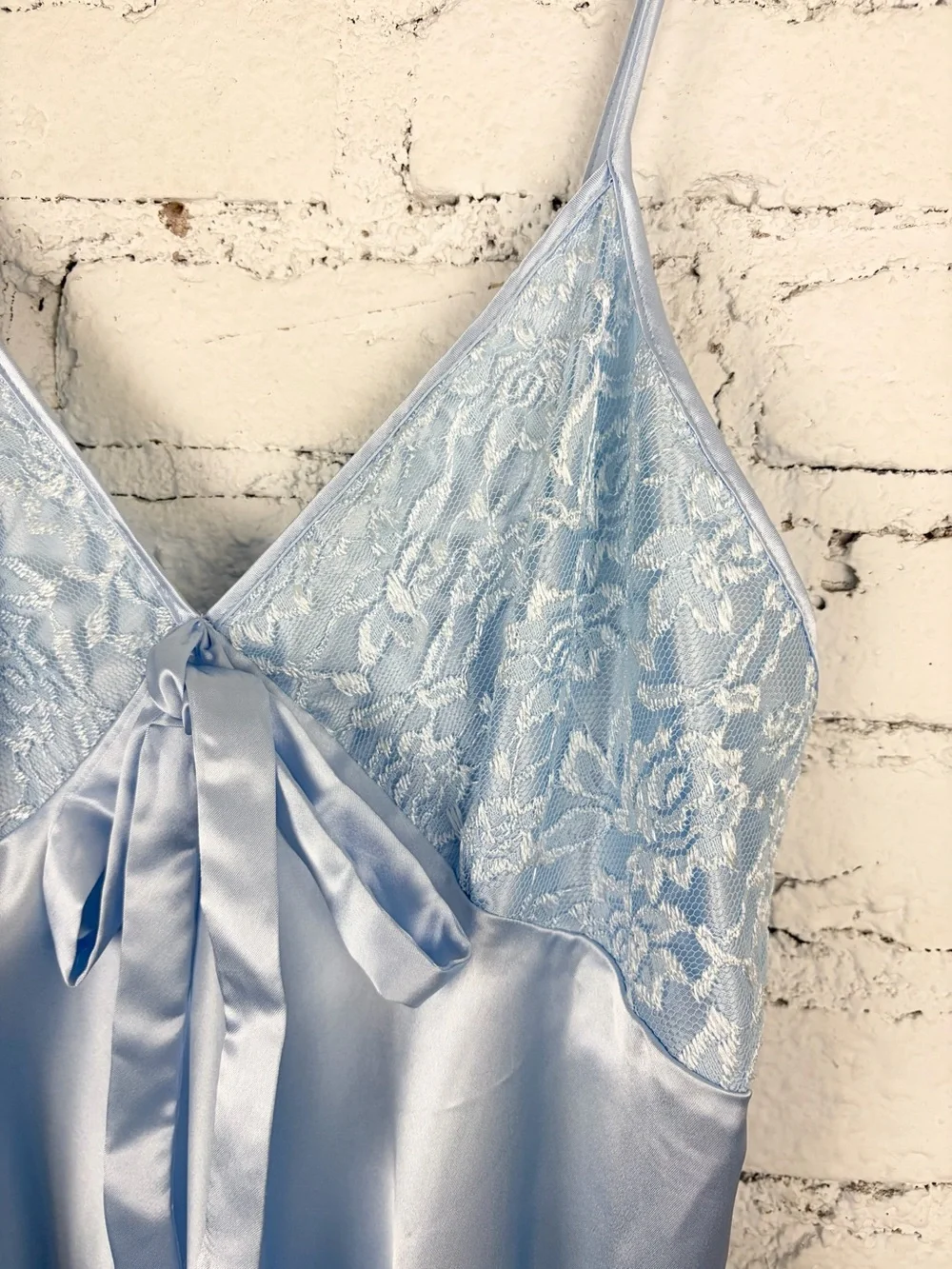 VTG 90s Y2K Secret Treasures Babydoll Slip Dress Blue Lace XL - Picture 7 of 12